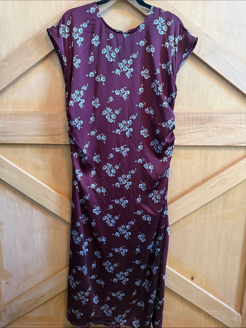 a new day Maroon Floral Midi Dress